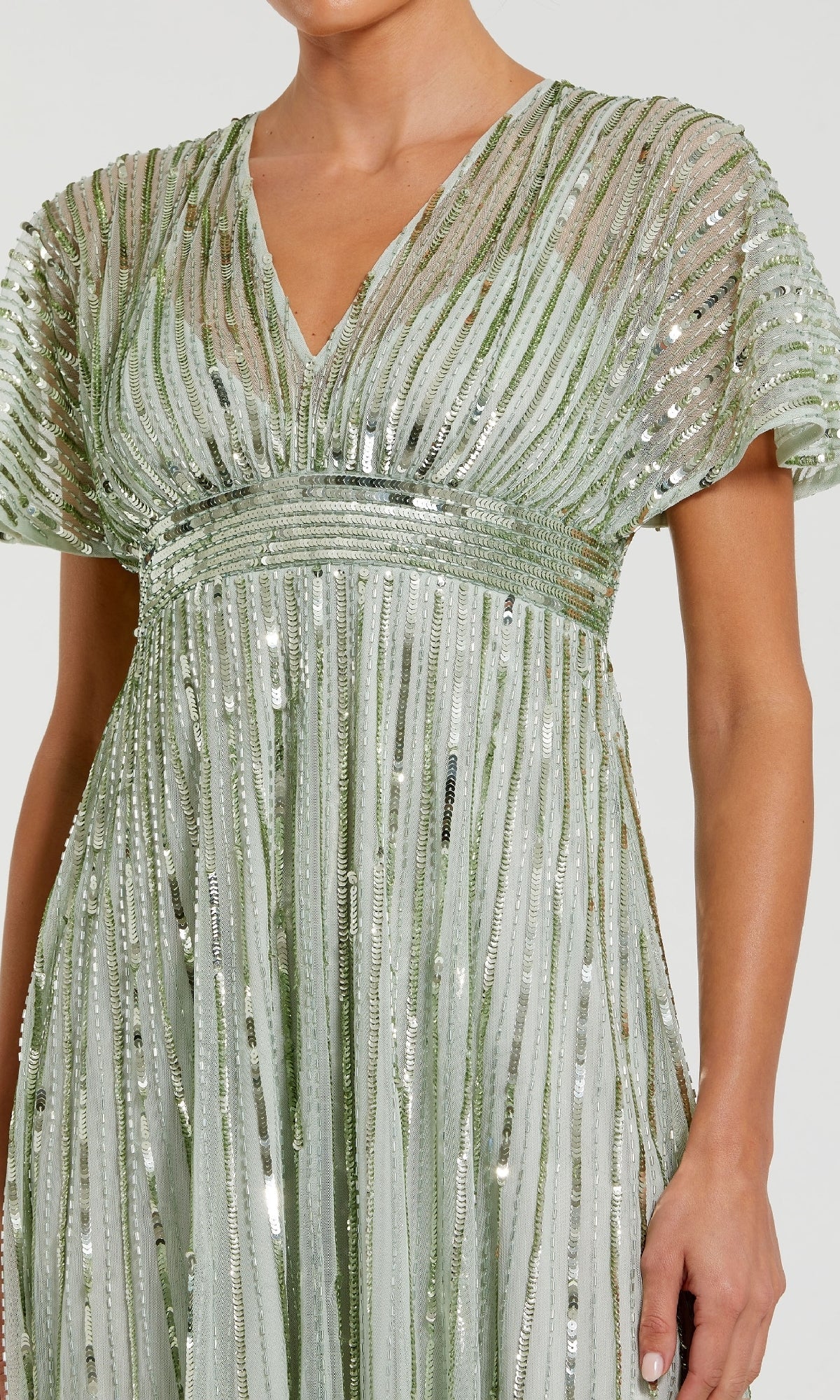 Short Sequin Wedding-Guest Dress: Mac Duggal 14007