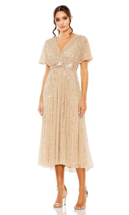 Short Sequin Wedding-Guest Dress: Mac Duggal 14007