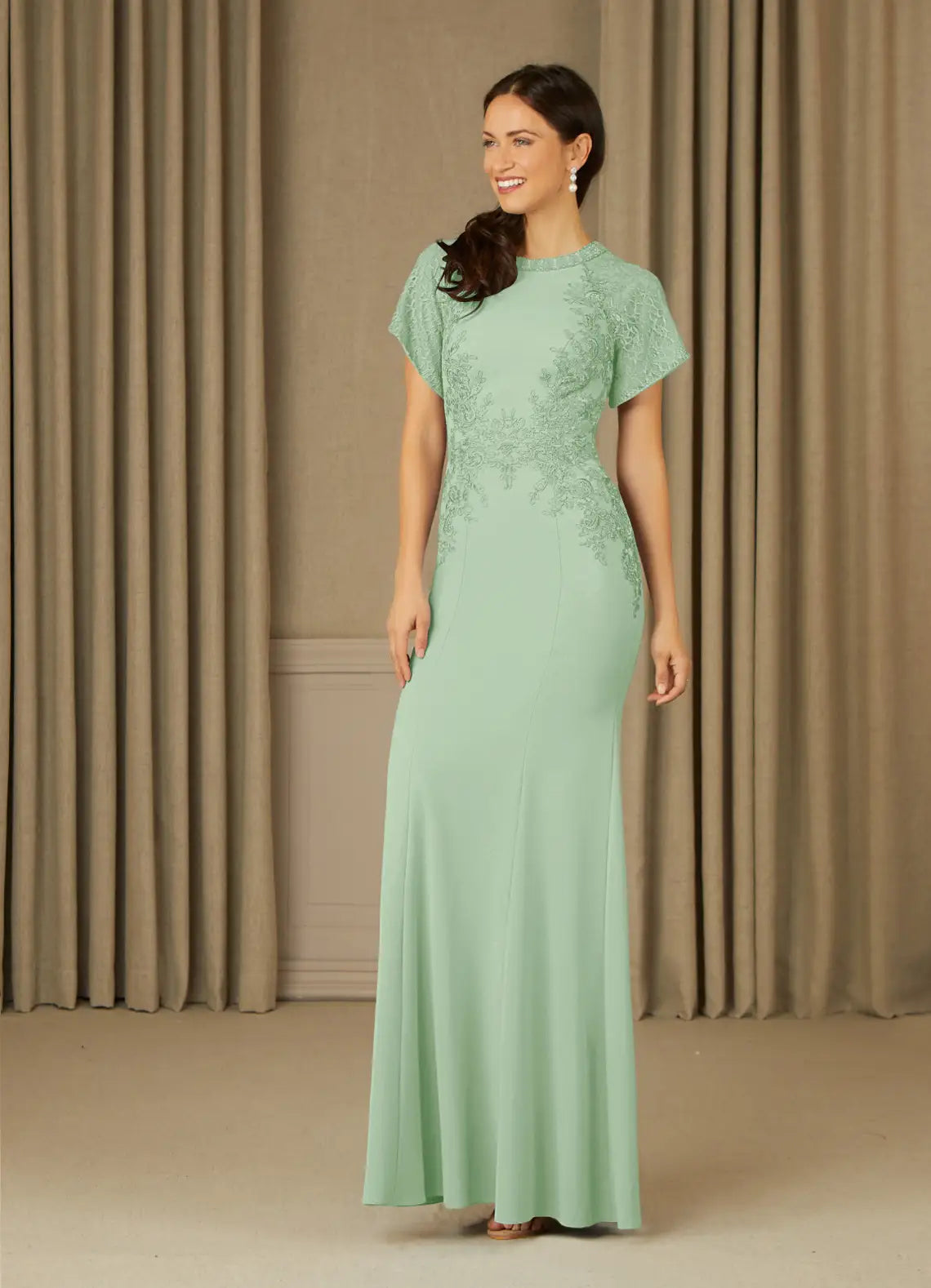 Dusty Sage Mermaid Lace Dress