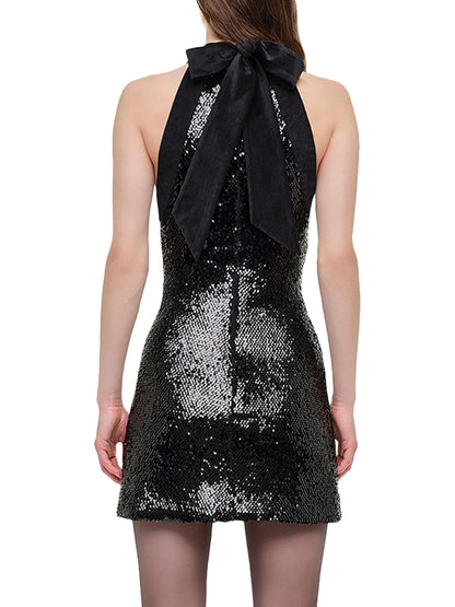 Isla Sequined Halter Minidress