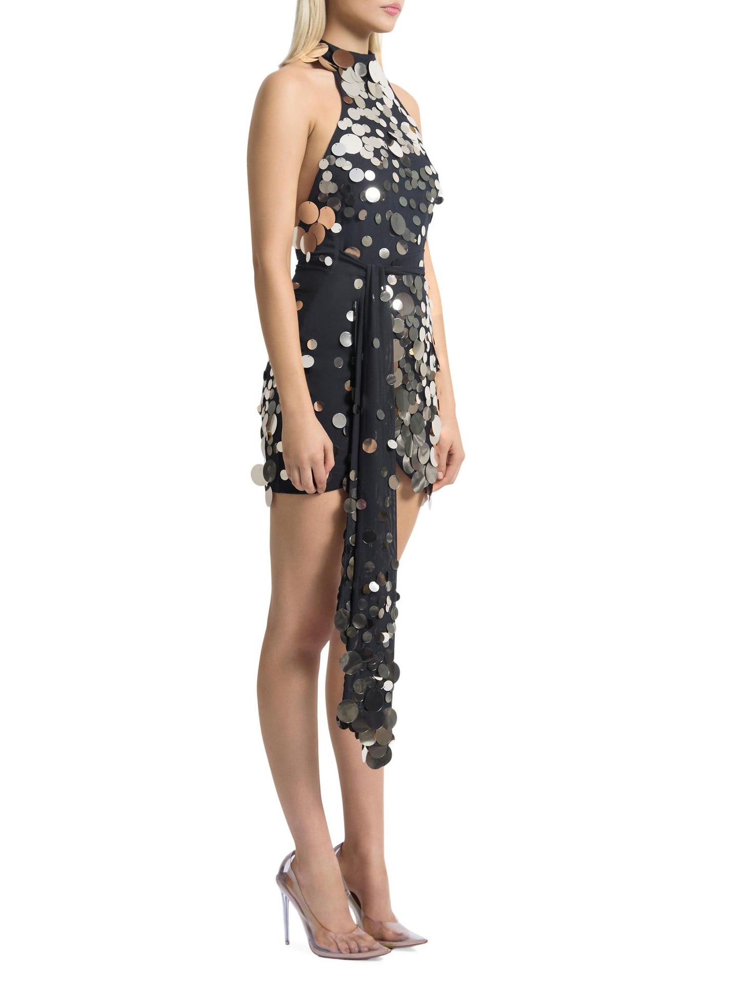 Dream Of Light Sequined Wrap Minidress