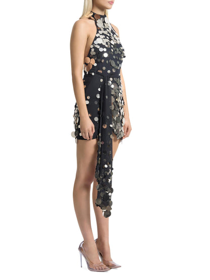 Dream Of Light Sequined Wrap Minidress