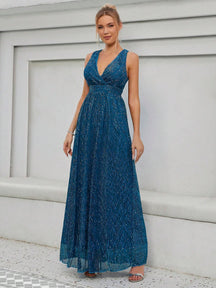 Sequin Decor Glitter Bridesmaid Dress Wedding Guest Dress