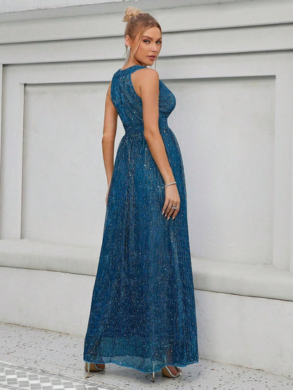 Sequin Decor Glitter Bridesmaid Dress Wedding Guest Dress