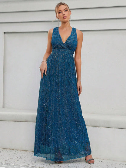 Sequin Decor Glitter Bridesmaid Dress Wedding Guest Dress