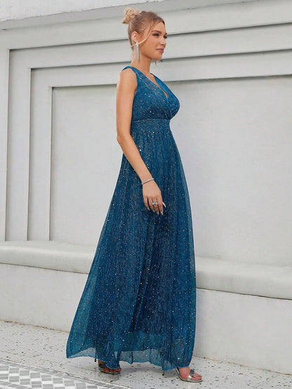 Sequin Decor Glitter Bridesmaid Dress Wedding Guest Dress