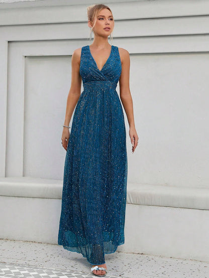 Sequin Decor Glitter Bridesmaid Dress Wedding Guest Dress