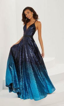 A-Line Sequin Ombre Prom Dress: Tiffany 16941