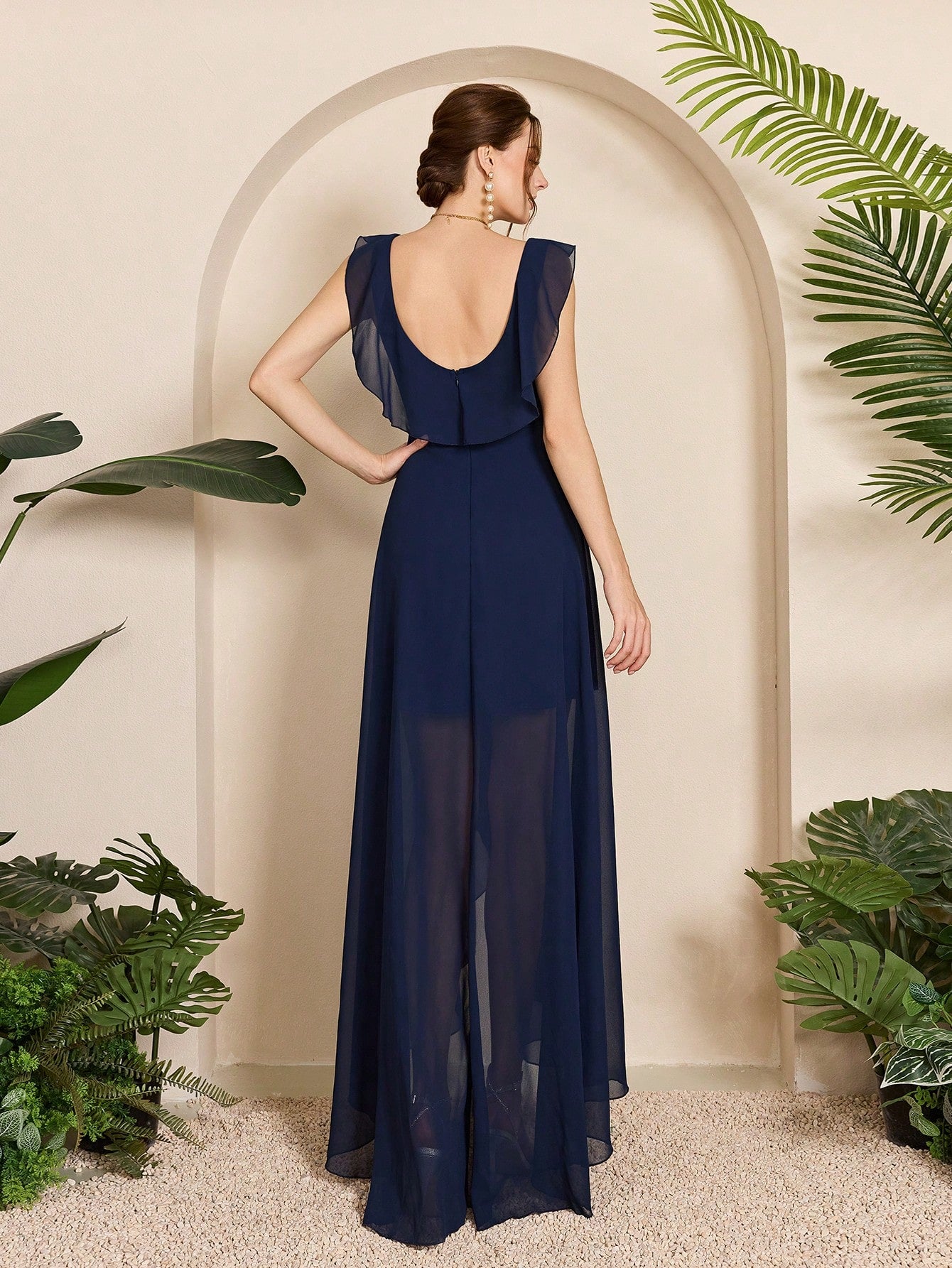 Asymmetrical Ruched Chiffon Elegant Bridesmaid Dress Wedding