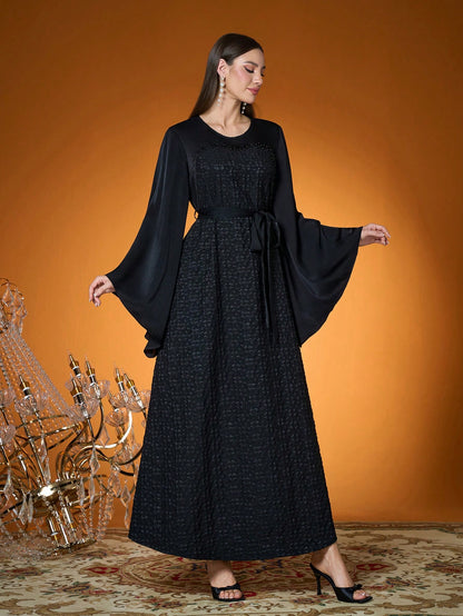 New Arrival,Lady, Plain Color, Woven, Diamond Beads, Pleated, Arabian Burqa
