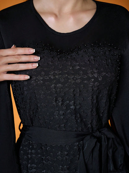 New Arrival,Lady, Plain Color, Woven, Diamond Beads, Pleated, Arabian Burqa