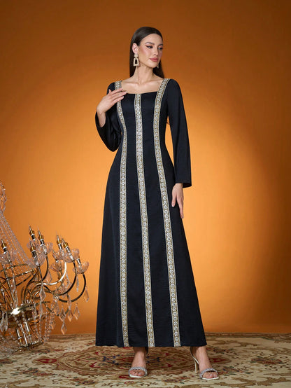 New Arrival,Lady, Plain Color, Woven, Beaded Lace Technique, Arabian Dress