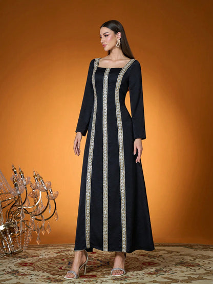New Arrival,Lady, Plain Color, Woven, Beaded Lace Technique, Arabian Dress
