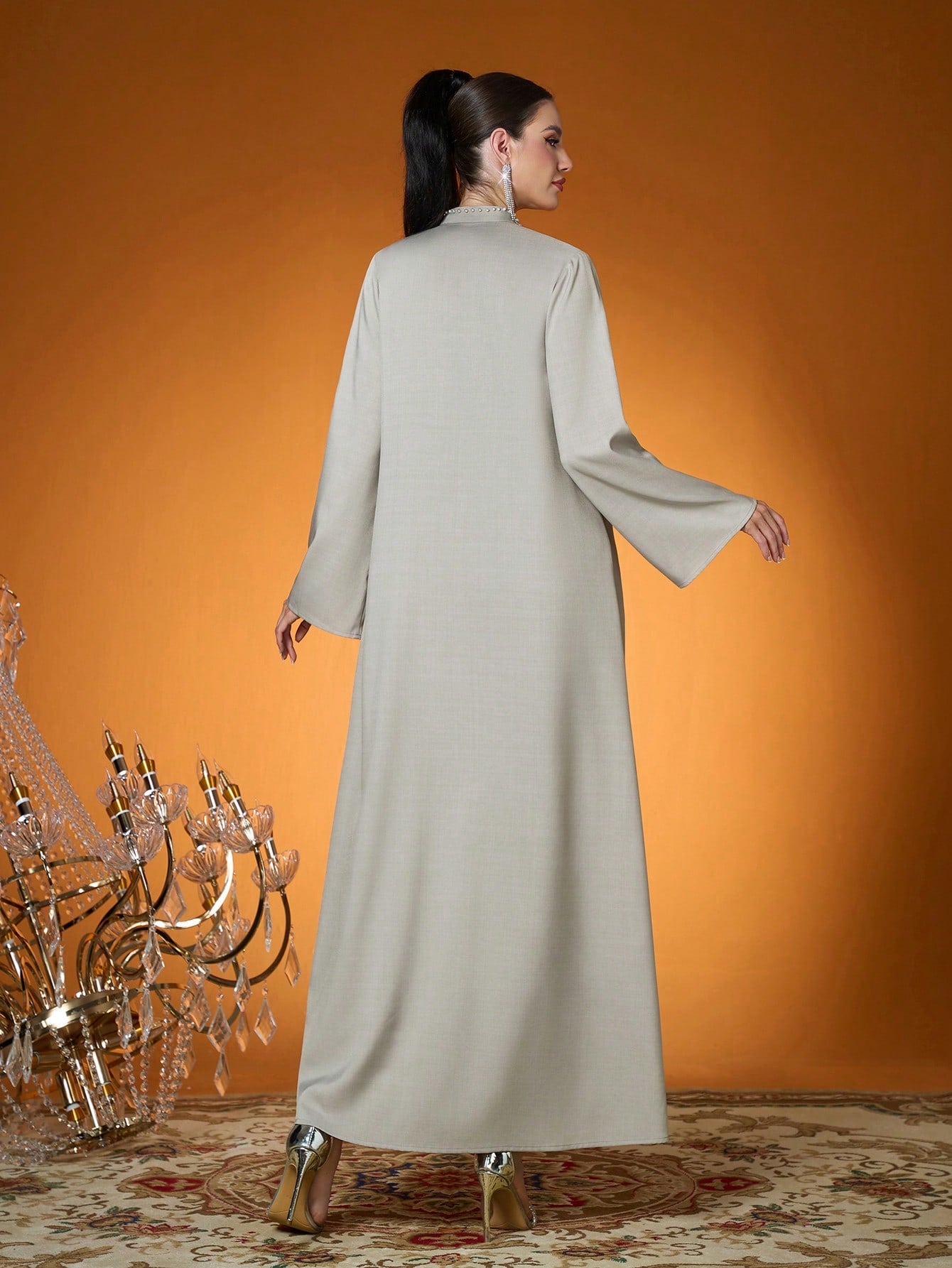 New Arrival,Lady, Plain Color, Woven, Beaded Craft, Long Robe(Not Included, Inside)
