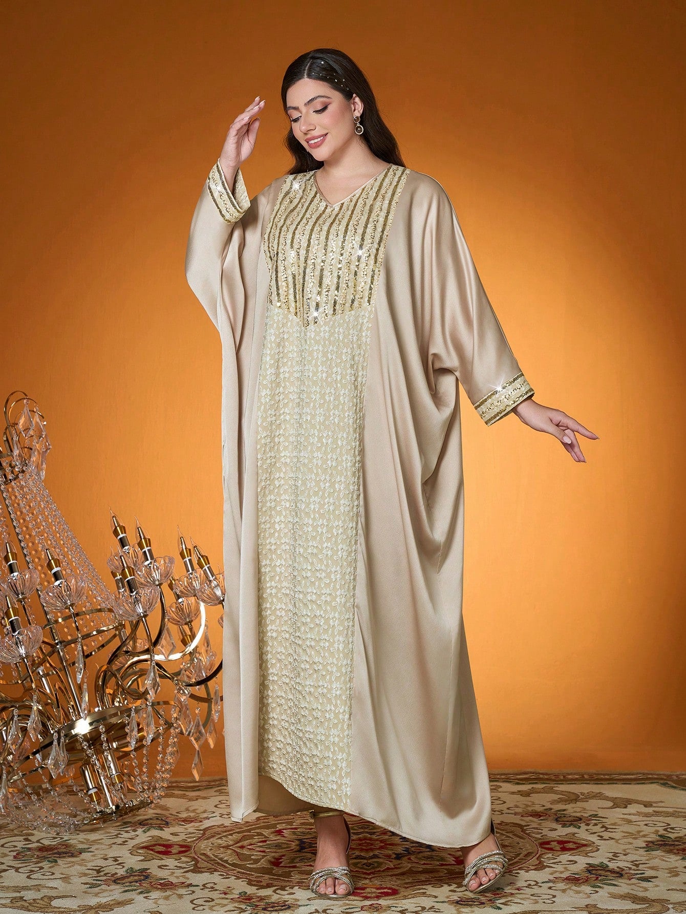 New Arrival,Lady, Woven, Contrasting Colors, Jacquard, Beaded Embroidery, Arabian Burqa