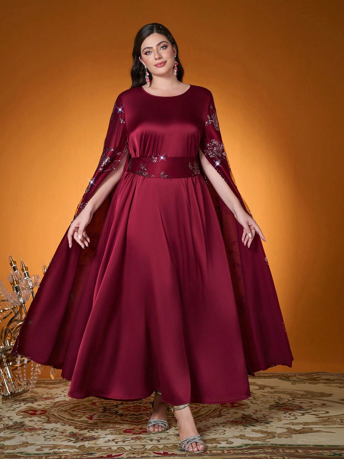 New Arrival,Lady, Plain Color, Woven, Beaded Embroidery Technique, Arabian Burqa