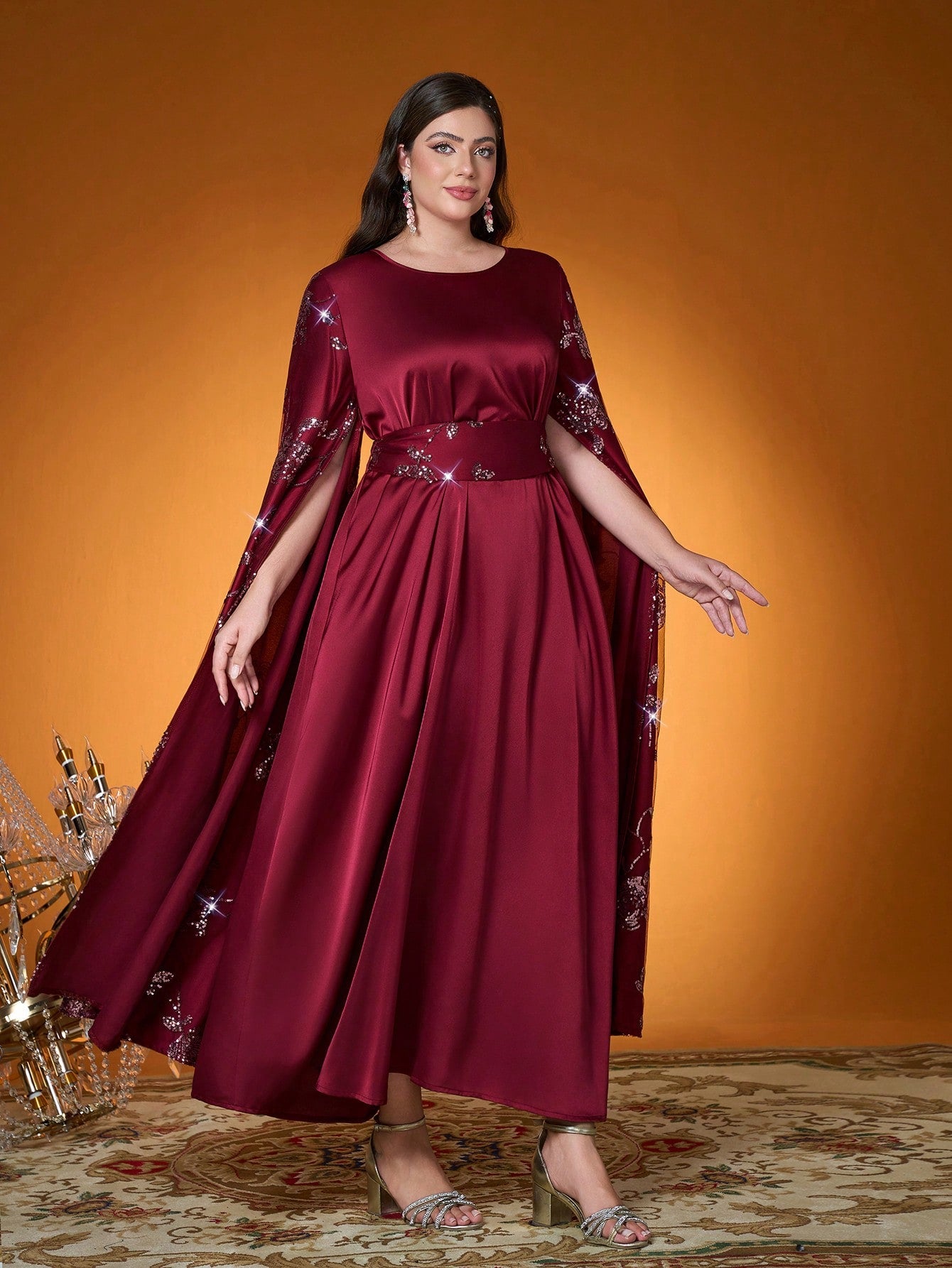 New Arrival,Lady, Plain Color, Woven, Beaded Embroidery Technique, Arabian Burqa