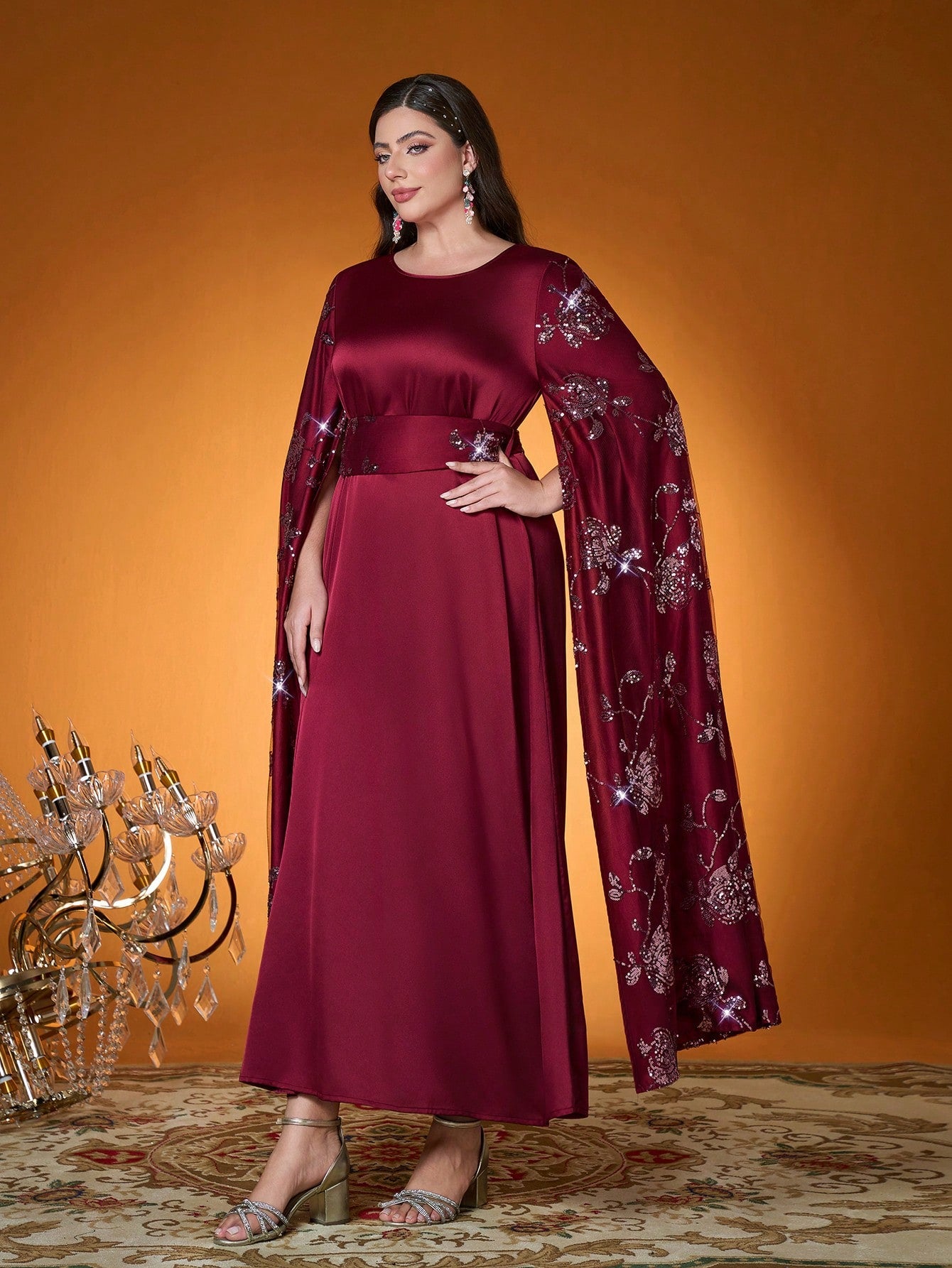 New Arrival,Lady, Plain Color, Woven, Beaded Embroidery Technique, Arabian Burqa