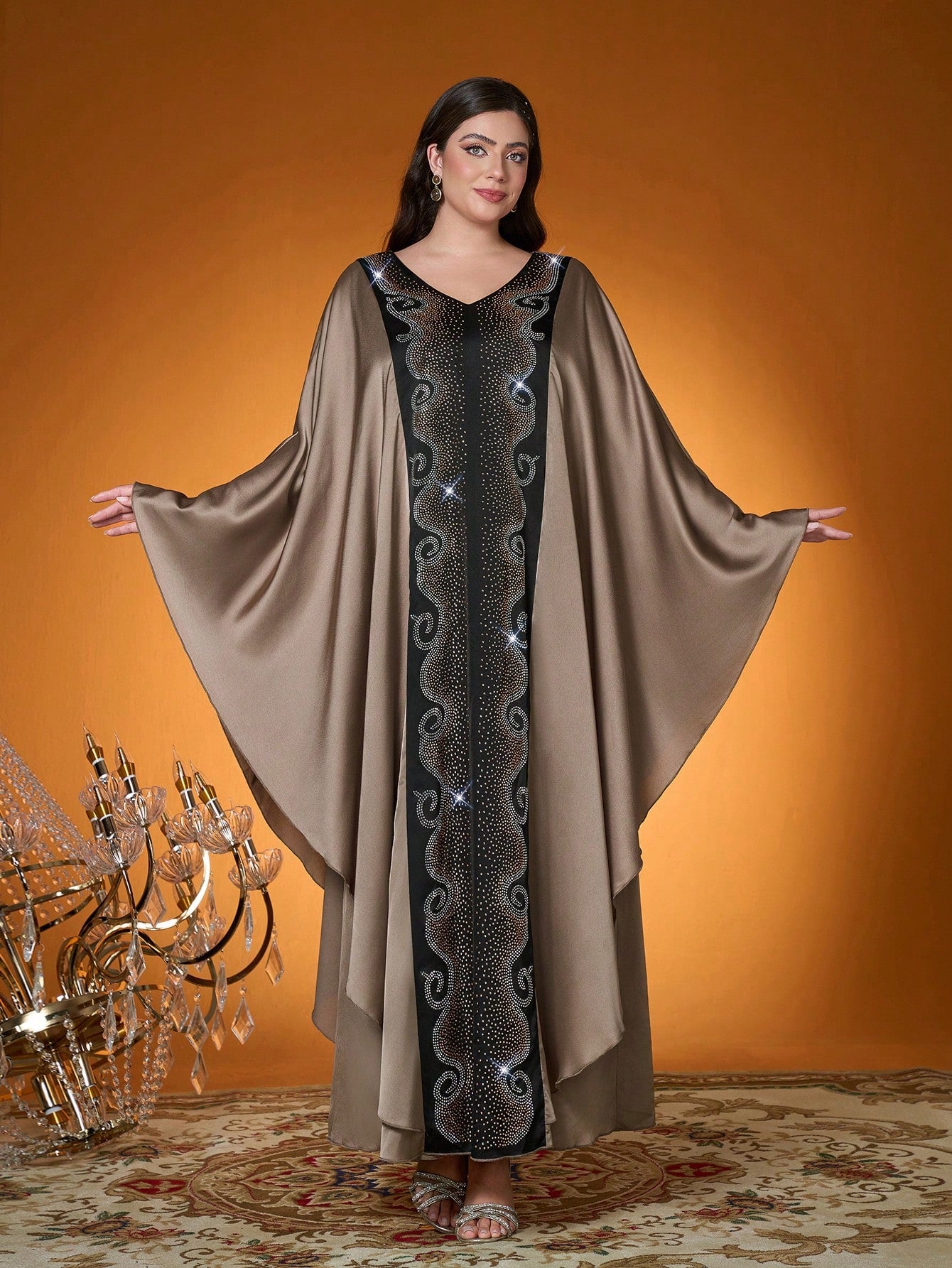New Arrival,Madam, Woven, Contrasting Colors, Hot Diamond, Beaded Embroidery, Arabian Burqa