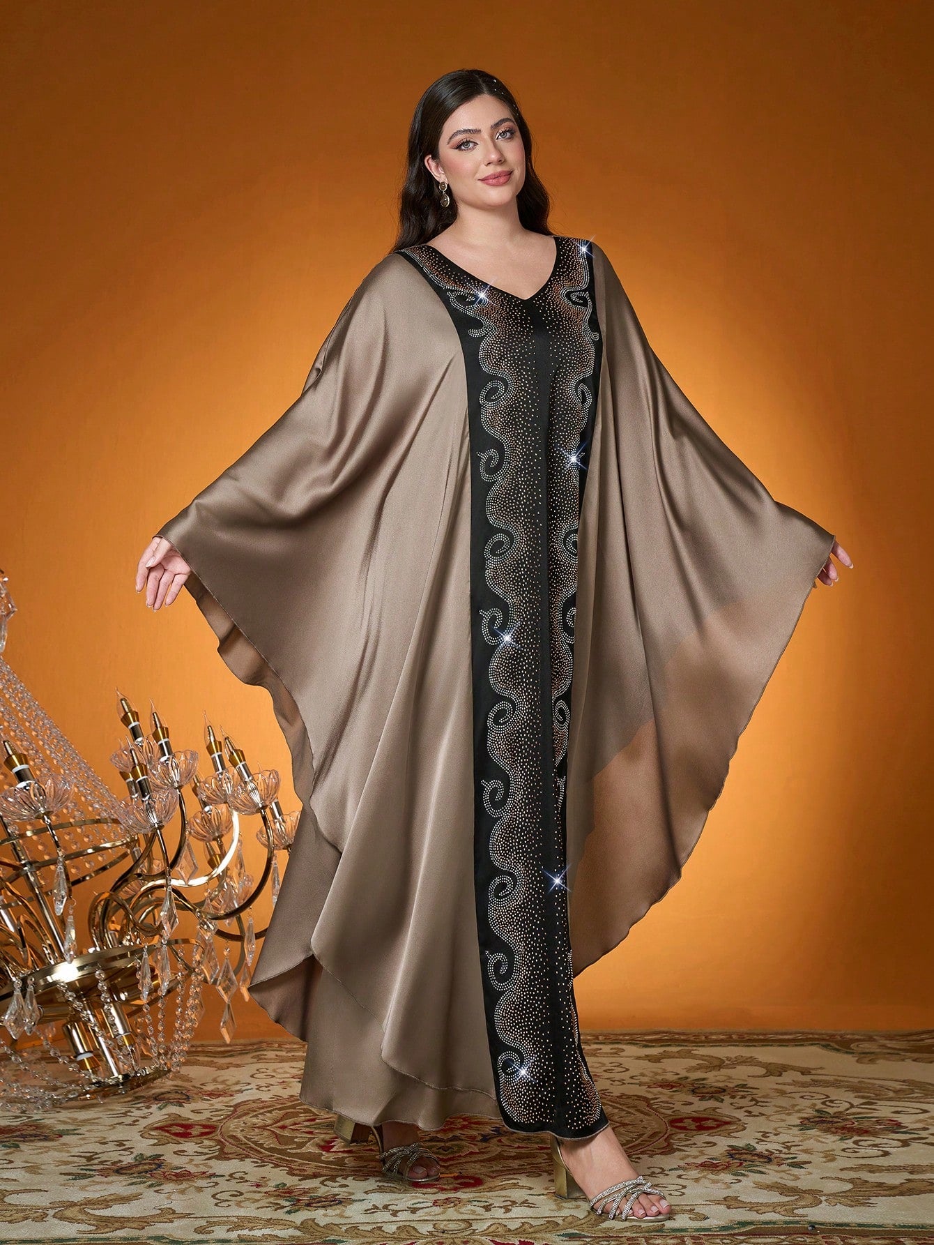 New Arrival,Madam, Woven, Contrasting Colors, Hot Diamond, Beaded Embroidery, Arabian Burqa