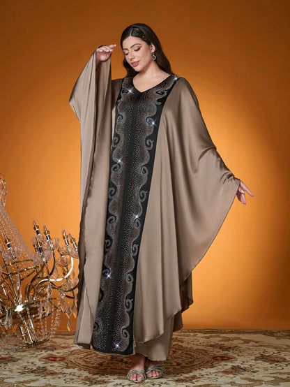 New Arrival,Madam, Woven, Contrasting Colors, Hot Diamond, Beaded Embroidery, Arabian Burqa