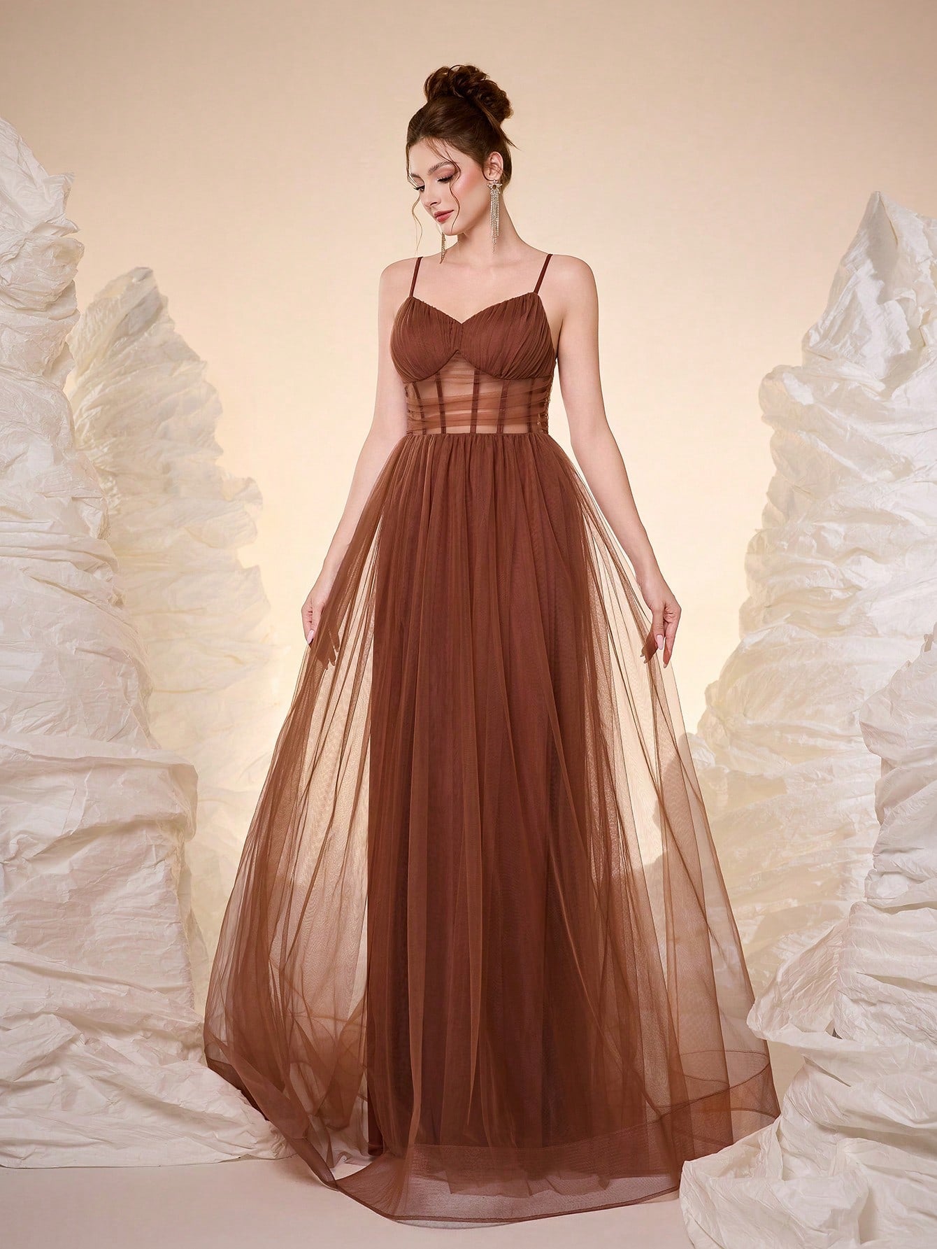 New Romantic Open Shoulder Bridesmaid Dress, Pleated Ruffle Chiffon Dress, Black Wedding Spring