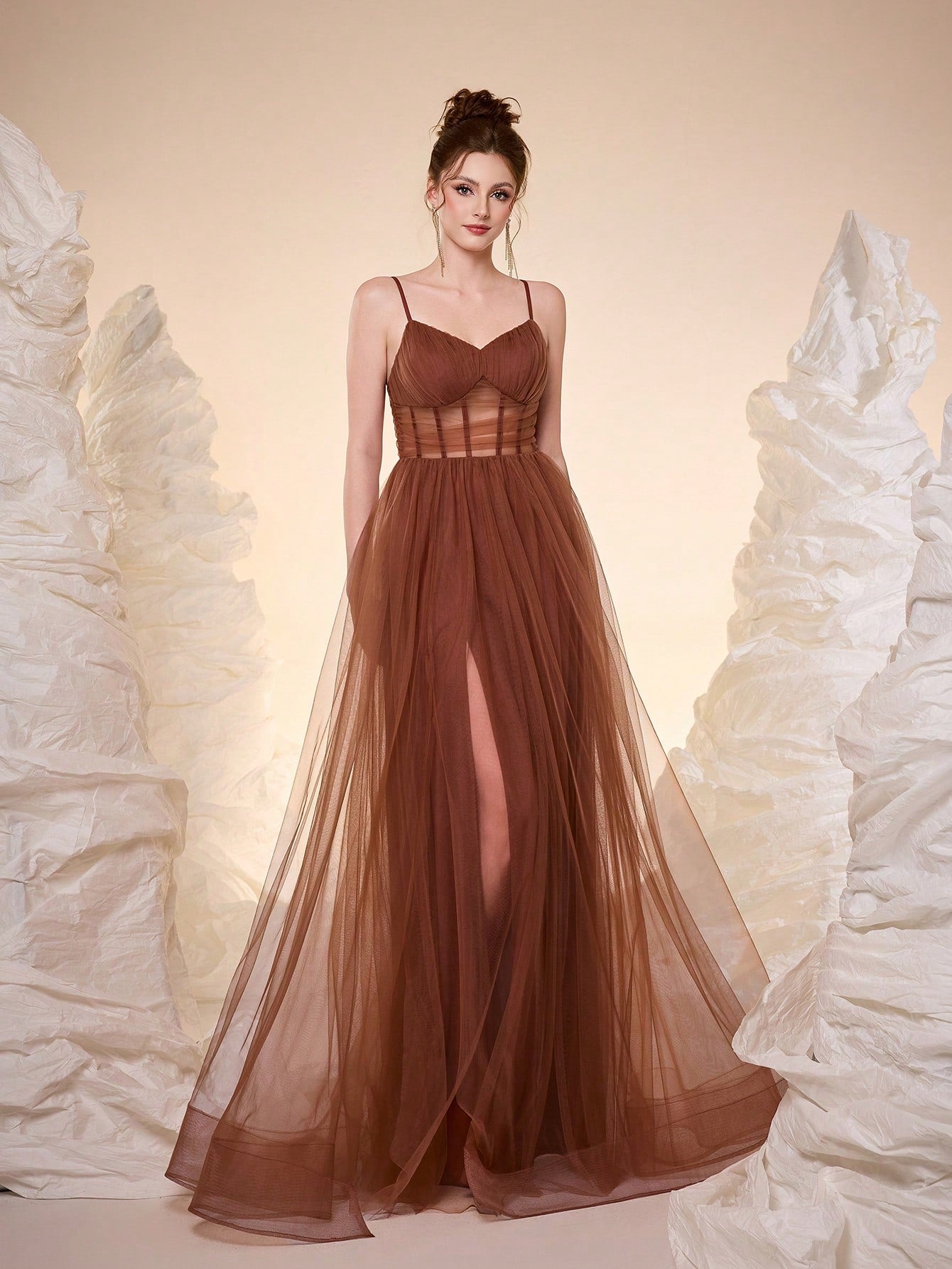 New Romantic Open Shoulder Bridesmaid Dress, Pleated Ruffle Chiffon Dress, Black Wedding Spring