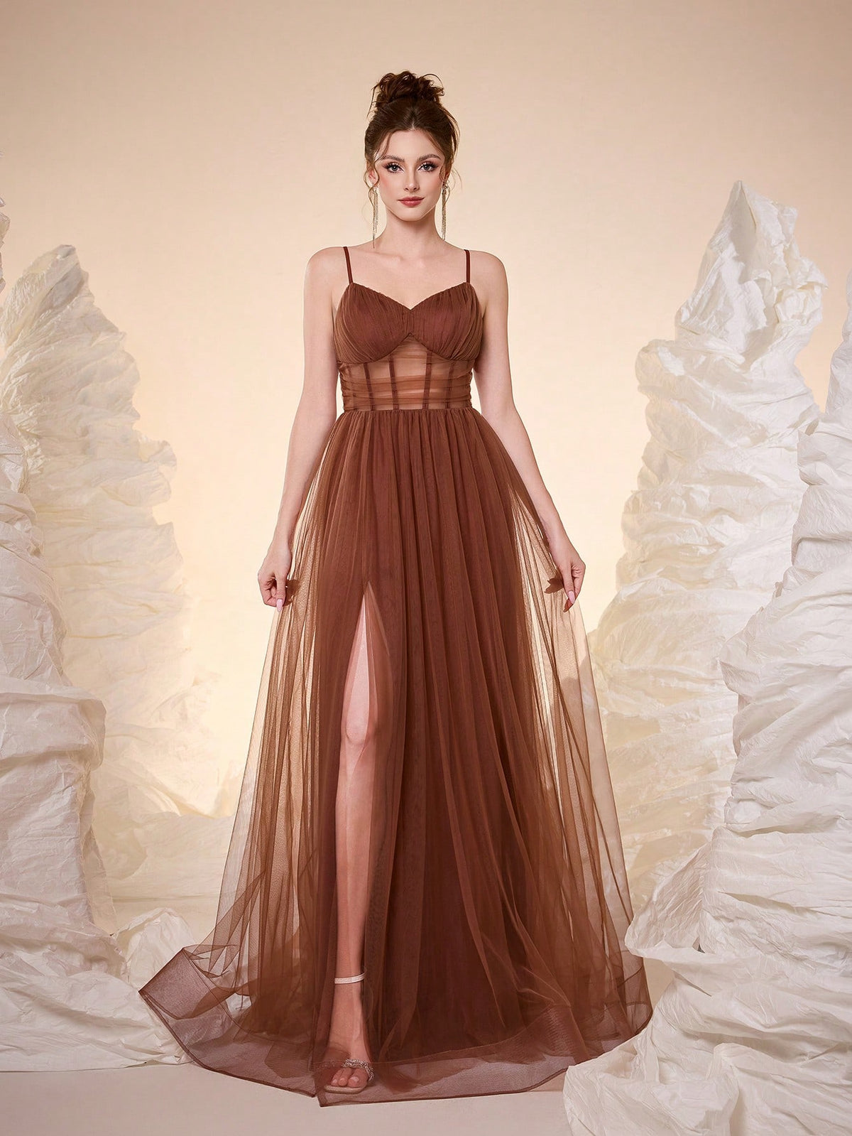 New Romantic Open Shoulder Bridesmaid Dress, Pleated Ruffle Chiffon Dress, Black Wedding Spring