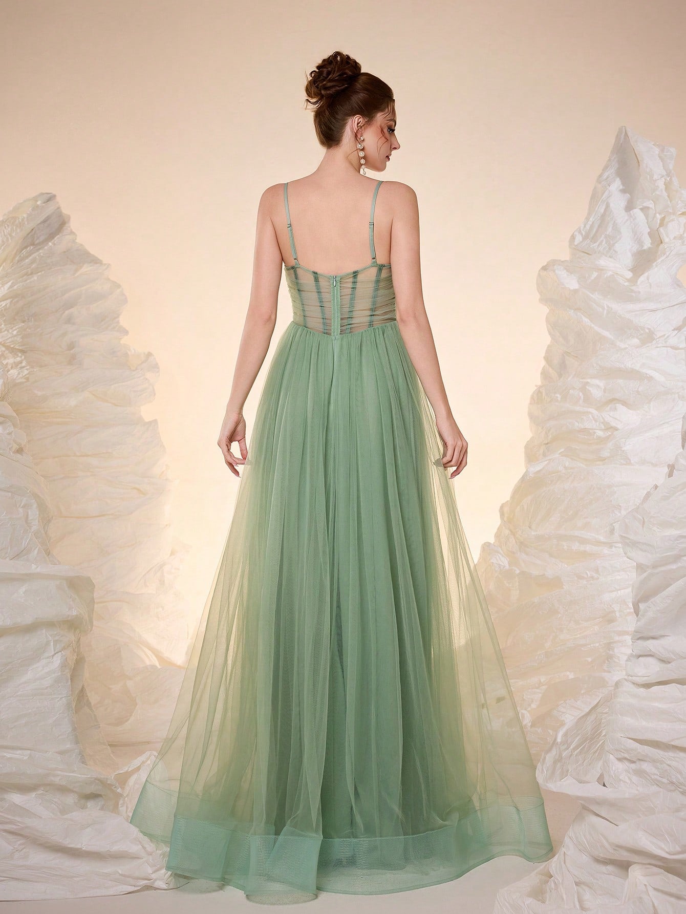 New Romantic Open Shoulder Bridesmaid Dress, Pleated Ruffle Chiffon Dress, Black Wedding Spring