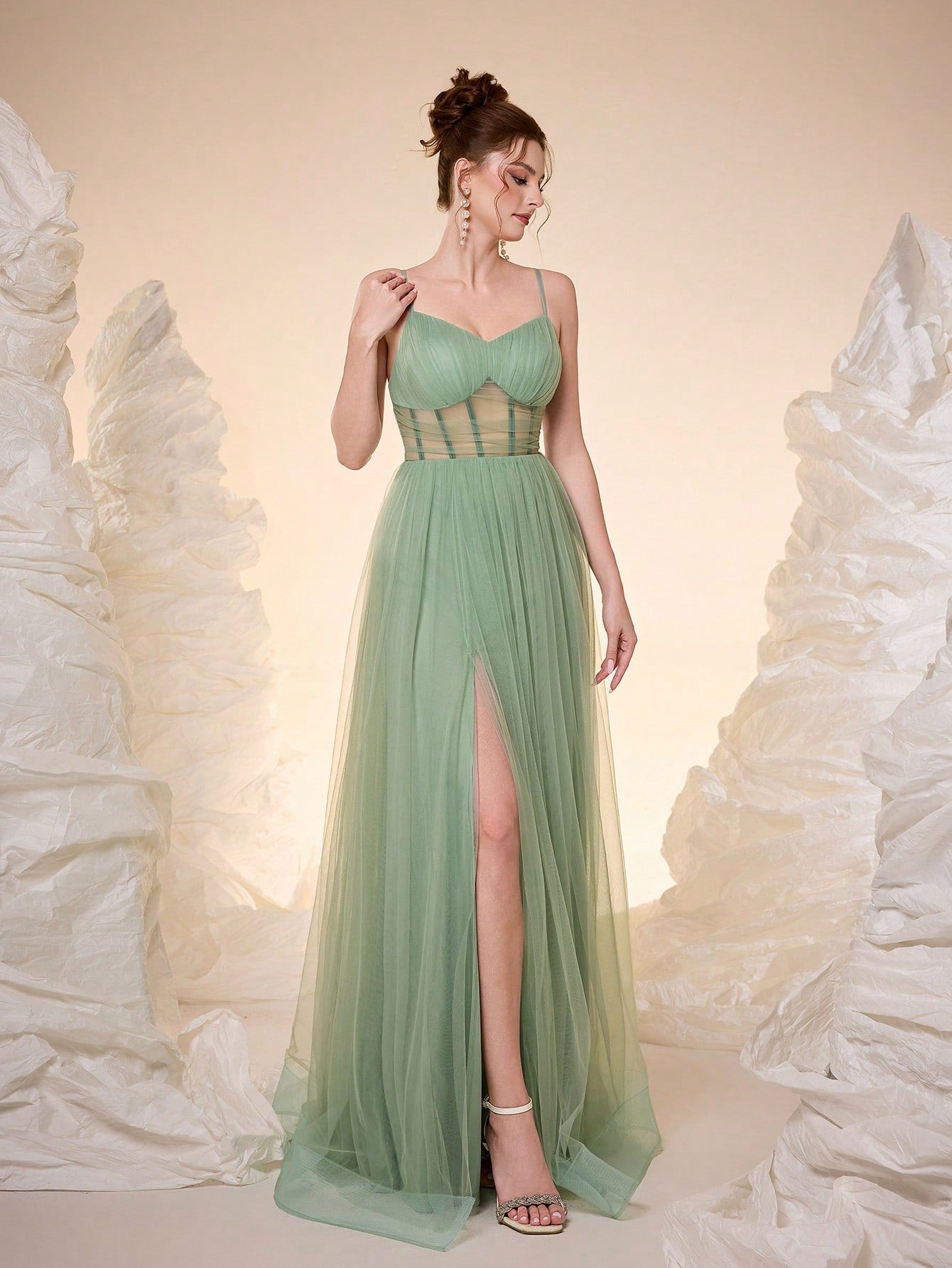 New Romantic Open Shoulder Bridesmaid Dress, Pleated Ruffle Chiffon Dress, Black Wedding Spring