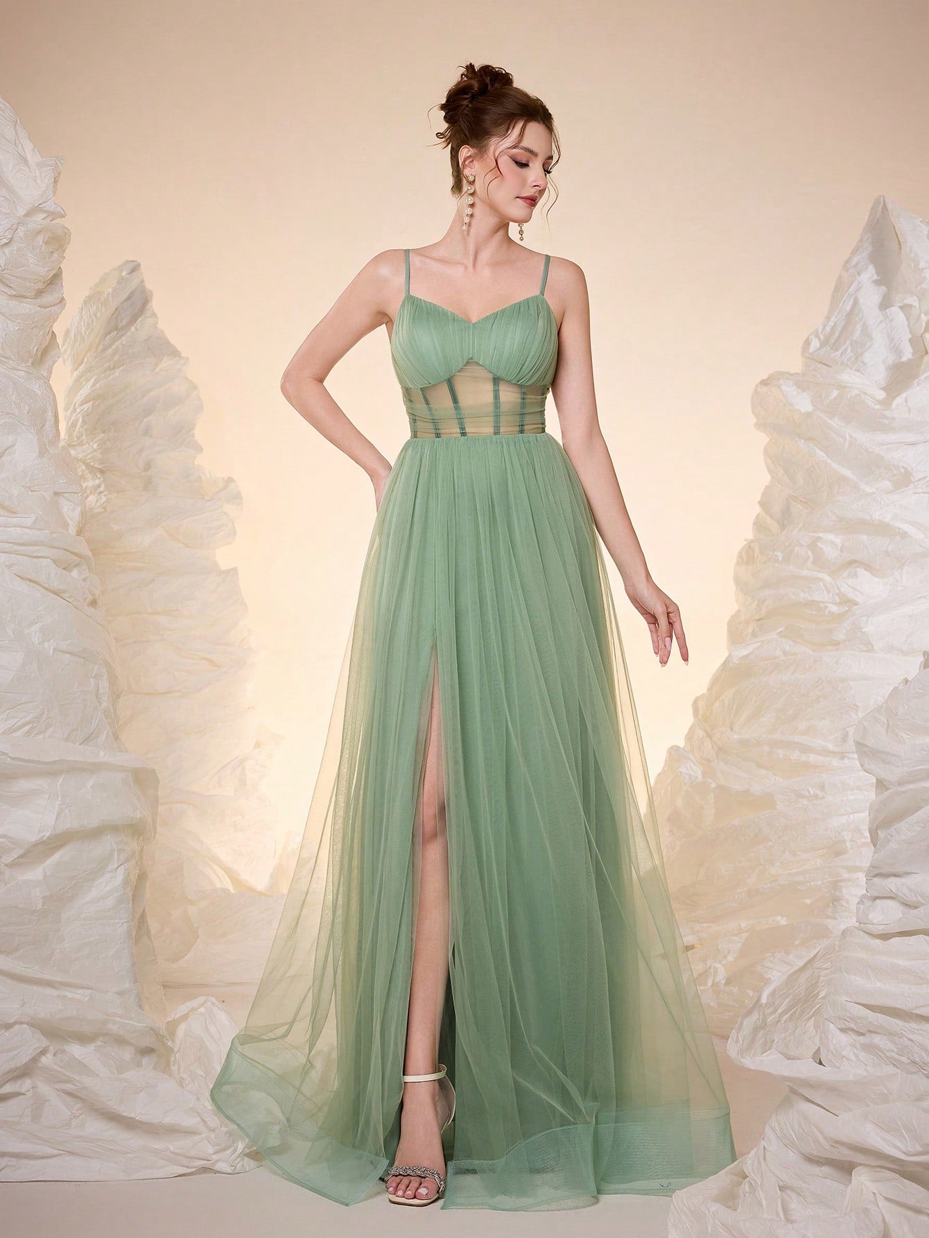 New Romantic Open Shoulder Bridesmaid Dress, Pleated Ruffle Chiffon Dress, Black Wedding Spring
