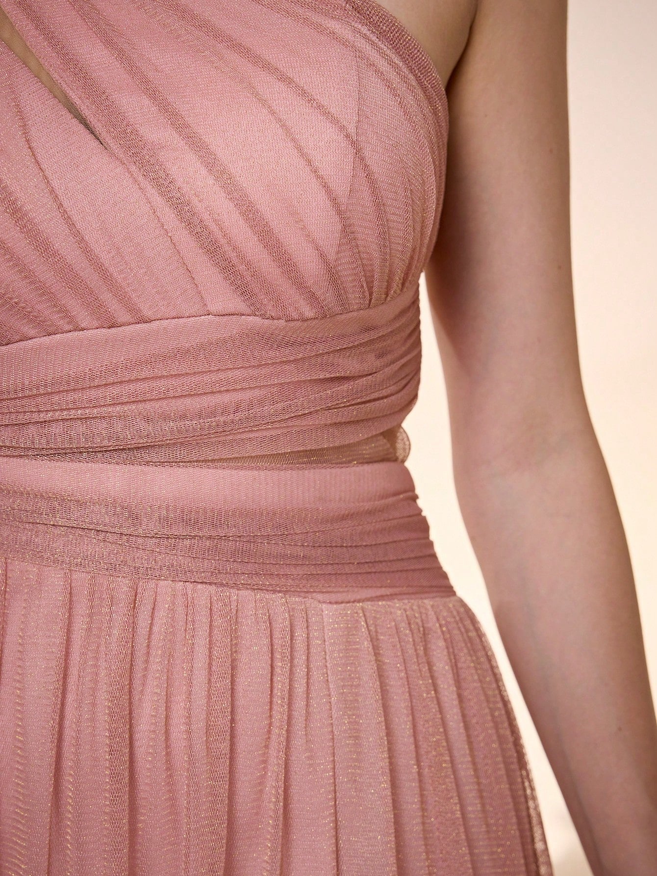 New Off Shoulder Solid Bridesmaid Dress, Sheer Mesh Ruffle High Slit Maxi Dress Wedding
