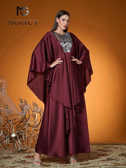 Women's Solid Color Woven Contrast Color 3D Pearl Embroidery Robe
