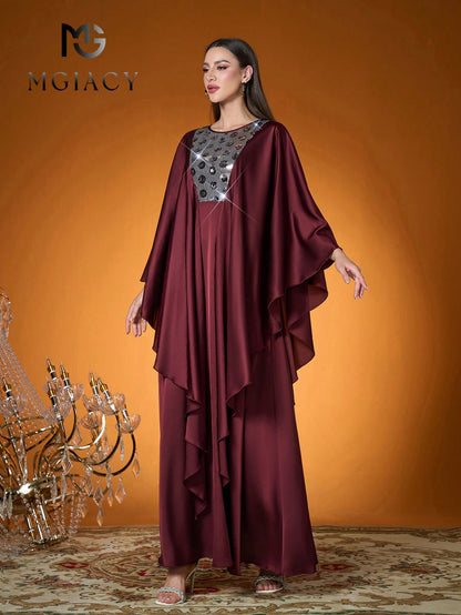 Women's Solid Color Woven Contrast Color 3D Pearl Embroidery Robe