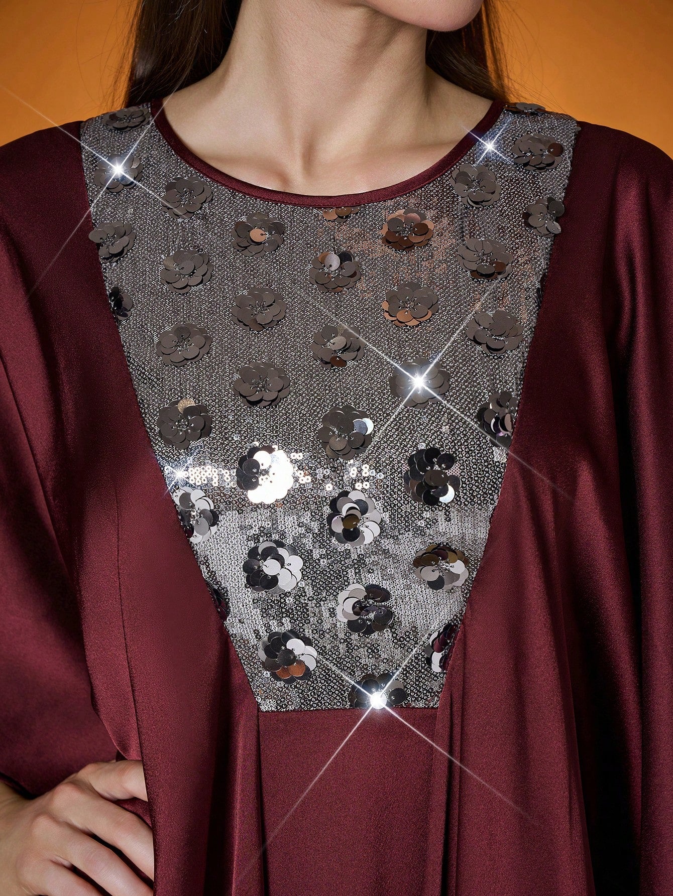 Women's Solid Color Woven Contrast Color 3D Pearl Embroidery Robe