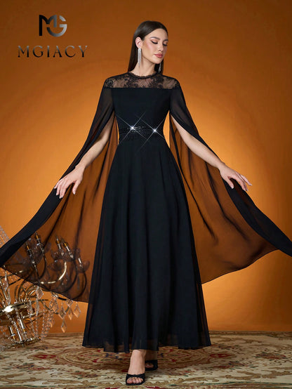 New Arrival Women's Solid Color Woven Beaded Lace Flowy Sleeve Dress