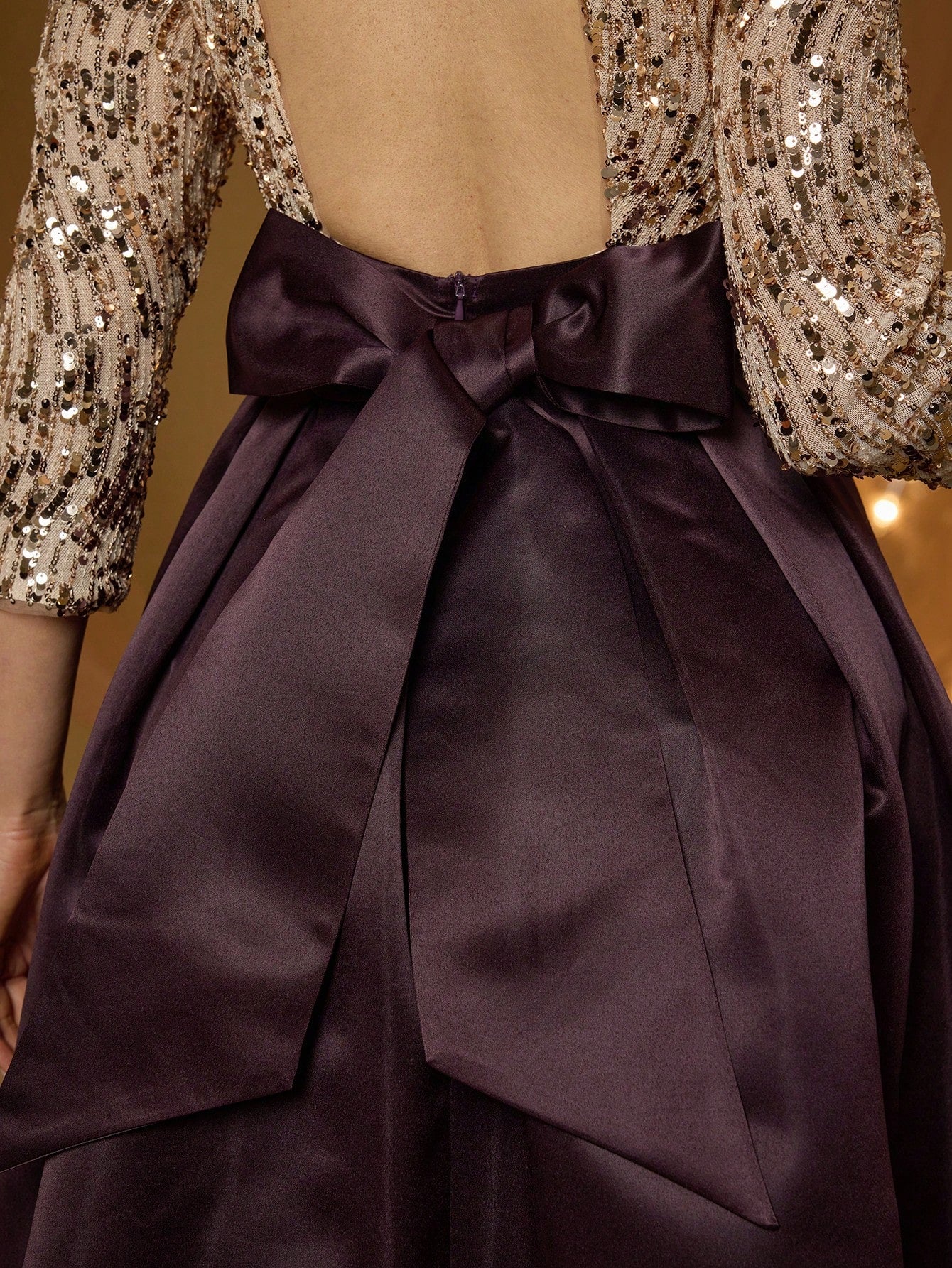 New Arrival High Neck Halter Fancy Evening Gown Dress Sequin Bow High Slit Satin A-Line Dress Party Wedding Black Spring