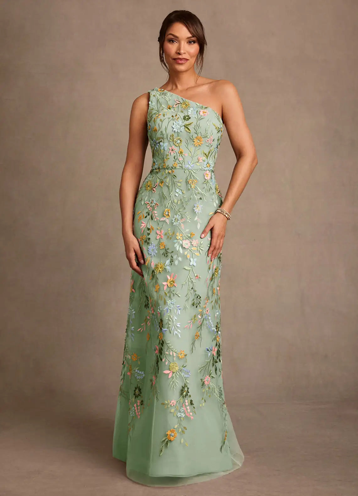 Dusty Sage A-Line Lace Dress