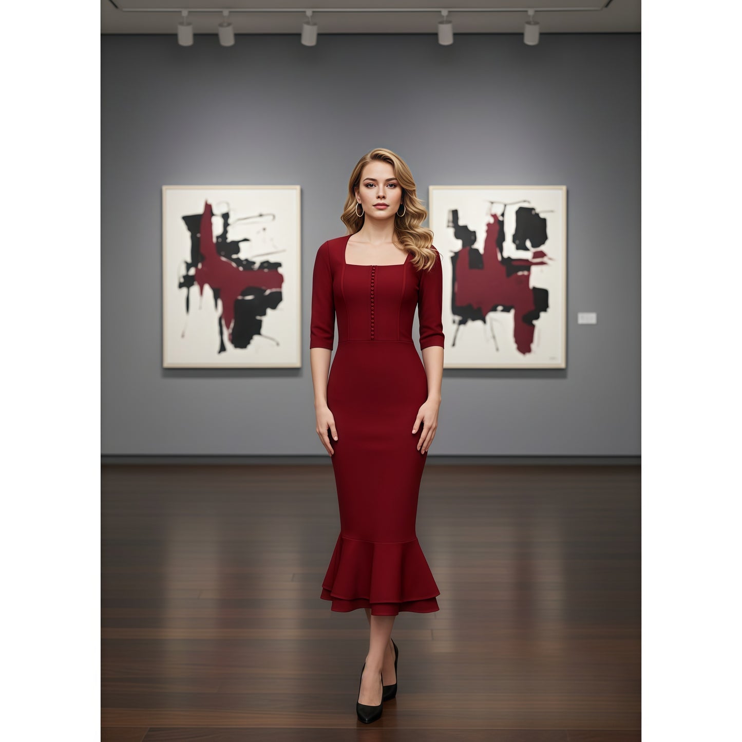 Button-Down Mermaid Bandage Dress