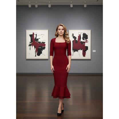 Button-Down Mermaid Bandage Dress