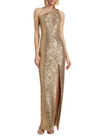 Sequin One-Shoulder Gown