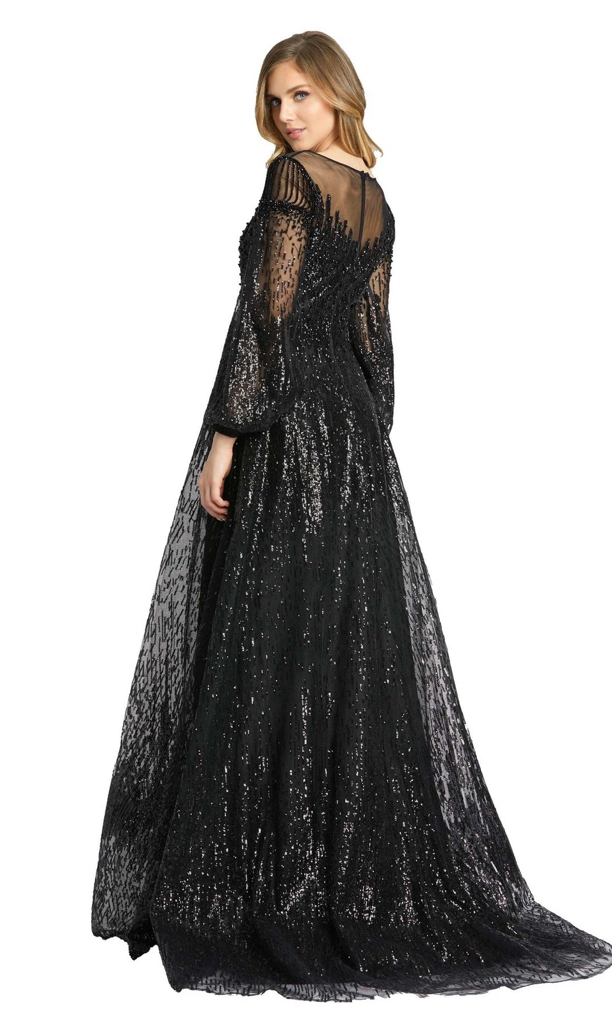 Long Sleeve Sequin Formal Gown: Mac Duggal 20307