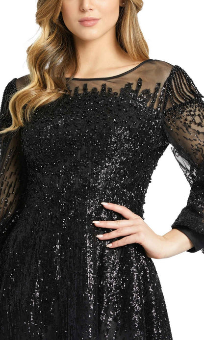 Long Sleeve Sequin Formal Gown: Mac Duggal 20307