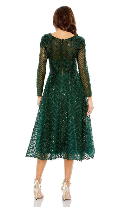 Long Sleeve Midi Party Dress: Mac Duggal 20399