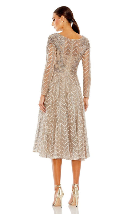 Long Sleeve Midi Party Dress: Mac Duggal 20399