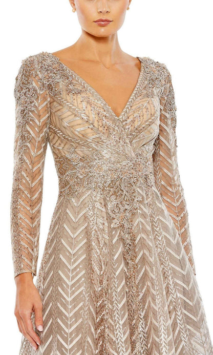 Long Sleeve Midi Party Dress: Mac Duggal 20399