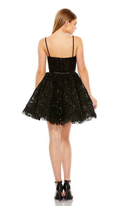 Short Black Beaded Hoco Dress: Mac Duggal 20641