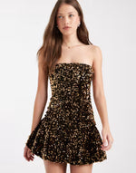Miss Selfridge sequin bubble hem mini dress