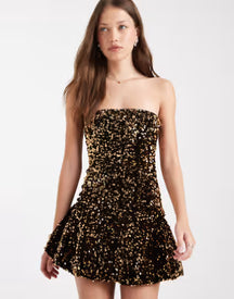 Miss Selfridge sequin bubble hem mini dress
