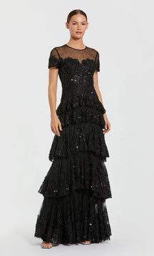 Short Sleeve Black Formal Gown: Mac Duggal 21097